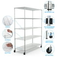 thumbnail image 2 of Steel 5 Tier Chrome Shelving Unit Heavy Duty 7500lb Capacity Adjustable Storage Rack With Wheels And Liners For Garage Warehouse Organization 82 Inch Height, 2 of 7