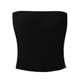 thumbnail image 4 of Xugsiok Hauts Tube Bandeau d'Été pour Femmes Sans Bretelles à Œillets Col Rond Camisole Tunique Décontractée de Vacances Blouse Active pour l'Entraînement, 4 of 5