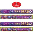 thumbnail image 3 of Beistle 4 Piece Metallic Plastic Day of The Dead Banners Colorful Dia De Los Muertos Decorations, Made in USA Since 1900, 7.5" x 5', Multicolor, 3 of 6