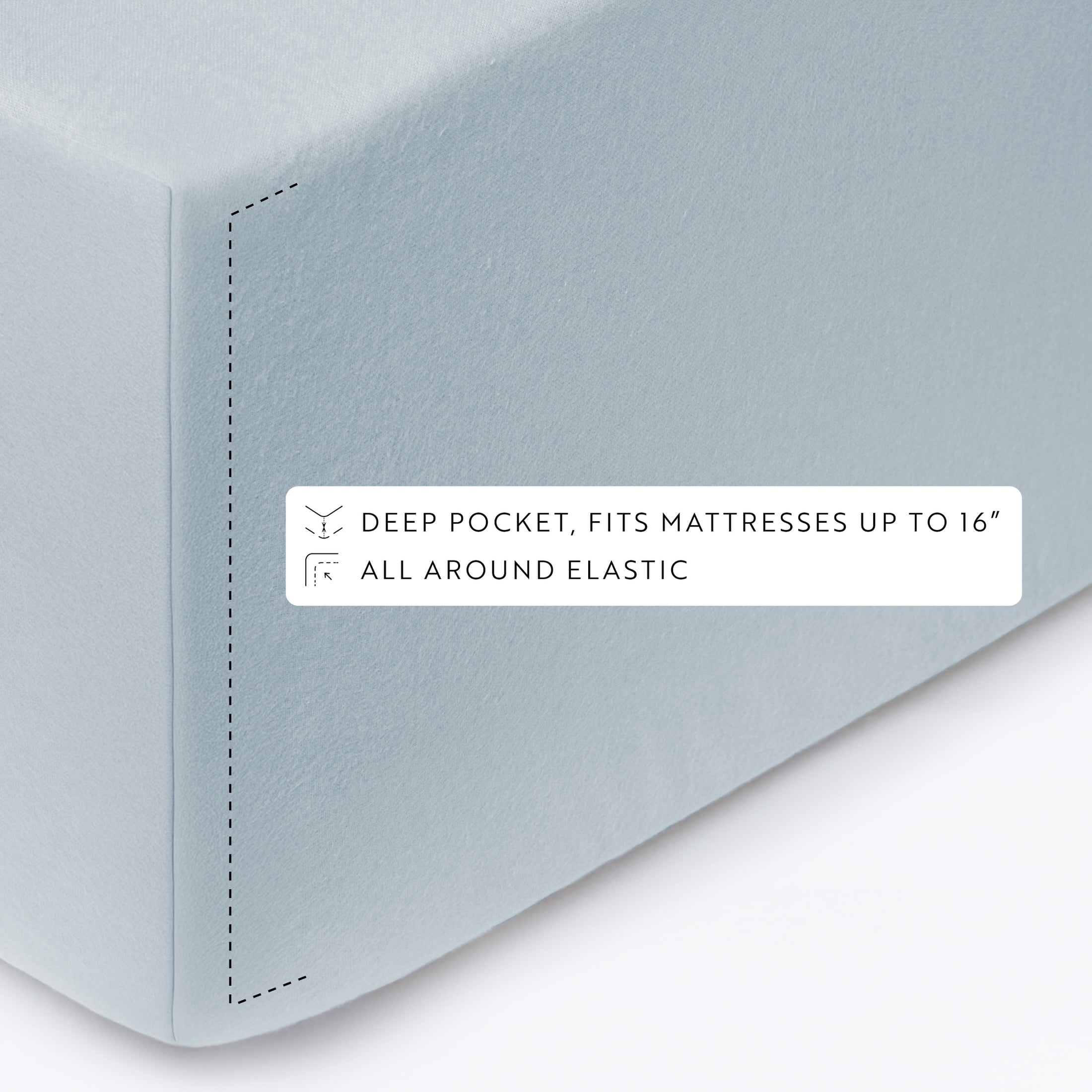 Light Navy 4 Piece 100% Cotton Flannel Deep Pocket Sheet Set, Cal King, by Noble Linens