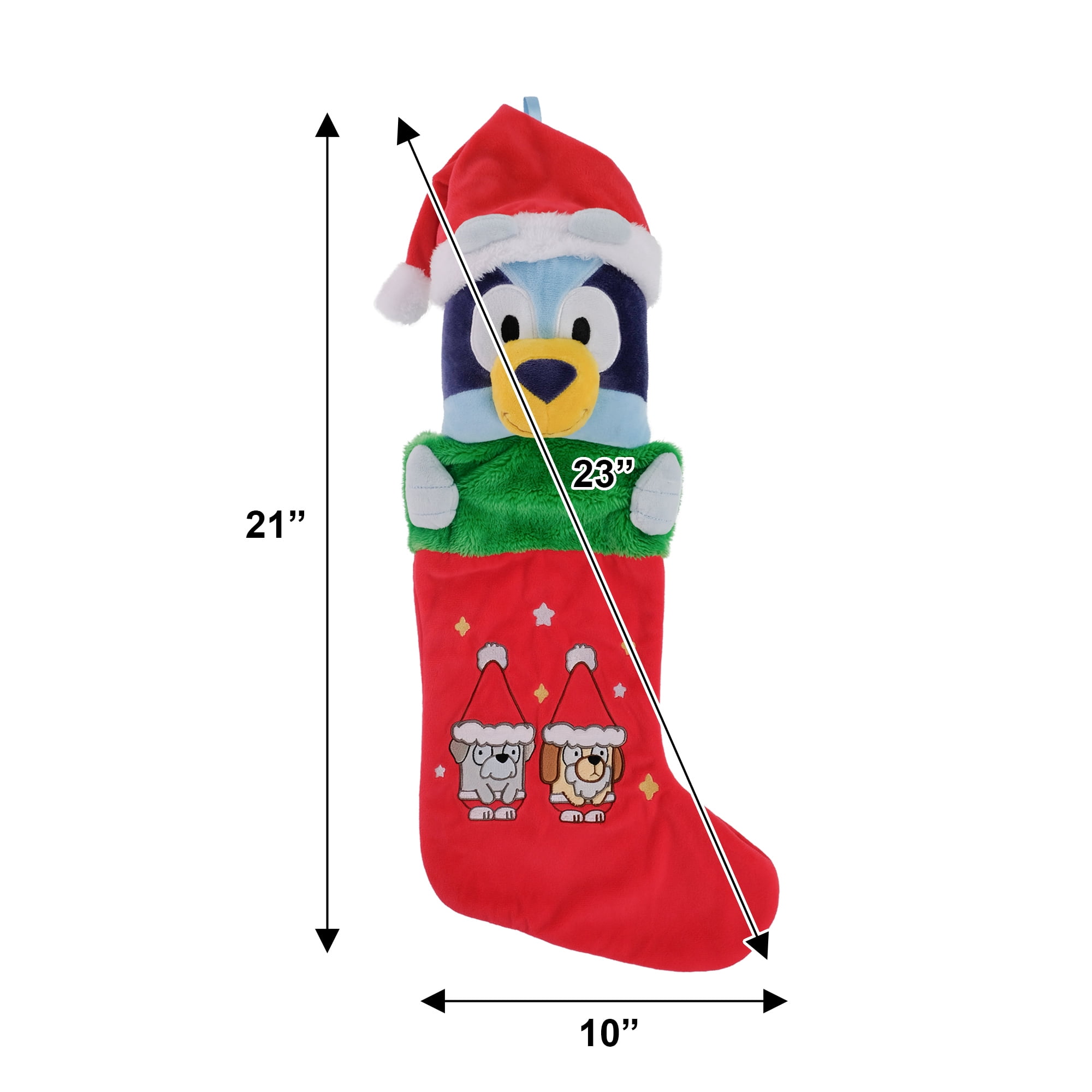 Bluey Three Dimensional Plush Head Christmas Stocking – 20 Inch