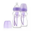Options Wide Neck Baby Bottle, 2 Pack (Purple) - 270mL