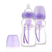 Options Wide Neck Baby Bottle, 2 Pack (Purple) - 270mL