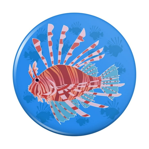 Red Lionfish Invasive Species Kitchen Refrigerator Locker Button Magnet