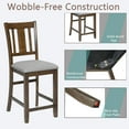 thumbnail image 5 of Noble House 40" Farmhouse Counter Height Bar Chairs with Padded Seat Set of 4, Slatted Backrest, Walnut, 5 of 8