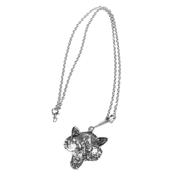 EeaseMX Collar con colgante de aleación estilo lobo ajustable vintage (plata)