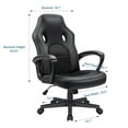 thumbnail image 6 of Lacoo Faux Leather Computer Gaming Chair Office Desk Chair with Lumbar Support, Black, 6 of 7