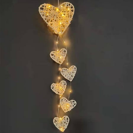 

Rattan Weaving Love Wind Chime Room Pendant Birthday Gift Night Light Sky Pendant