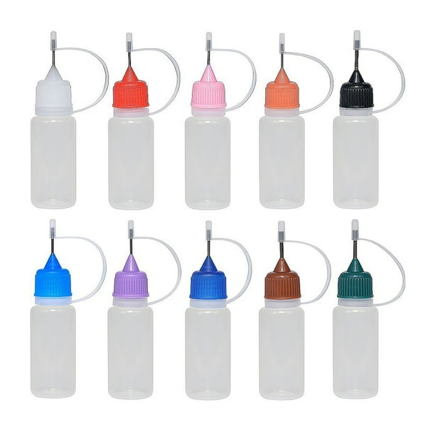 Toystoory Botellas cuentagotas de aceite de 10ML con de acero, contenedor de almacenamiento recargable por goteo, esencial para viajes Almacenamiento y organización del hogar