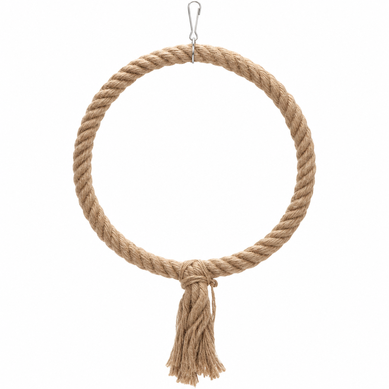 Round Bird Rope Swing Perch, 8.25 x 13.36-Inch Hanging Climbing Toy for Cockatiels, Conures, Cockatoos and Parakeets