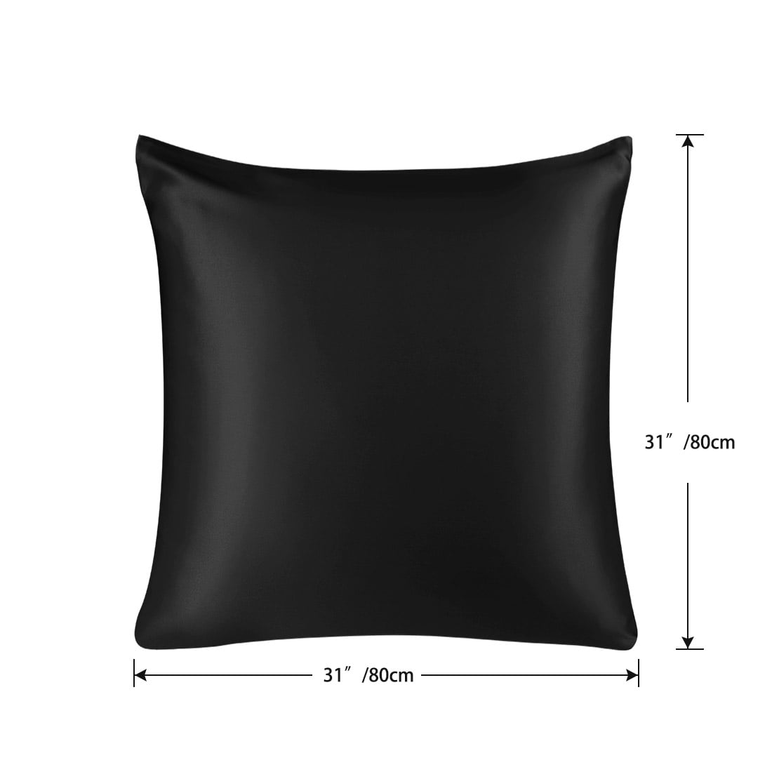 PiccoCasa Silk Pillowcase for Hair and Skin, 22 Momme Silk Pillow Cases Covers with Zip King Black