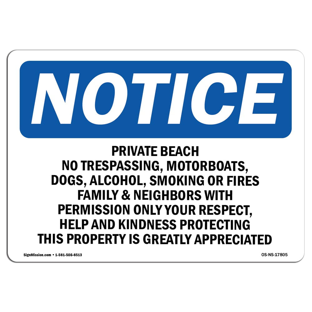 OSHA Notice Sign Protect Your Business Warehouse & Shop Area  Made in The USA Work Site Private Beach No Trespassing Motorboats | Aluminum Sign 