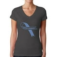 thumbnail image 1 of Awkward Styles Women's Autism Awareness Blue Ribbon V-neck T-shirt Autistic Support, 1 of 4