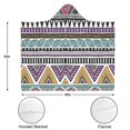 thumbnail image 3 of Wearable Blanket,Colorful Geometric Triangle Diamond Pattern Hooded Wearable Flannel Blanket for Adults & Teens with Buckle,Winter Poncho Shawl Wrap Cape,50"x60", 3 of 5