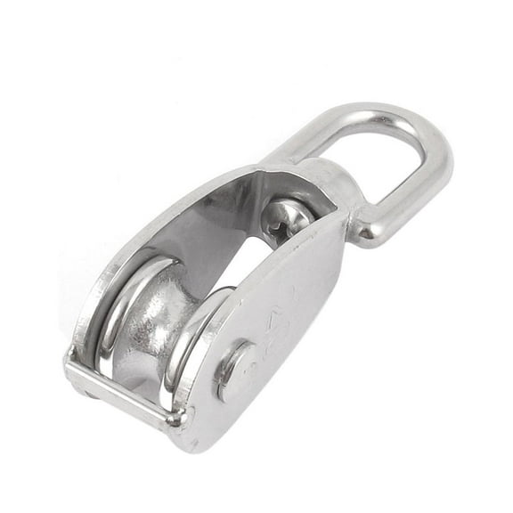 Unique Bargains Single Sheave Swivel Wire Rope Hoist Pulley Wheel Block 0.075 Ton