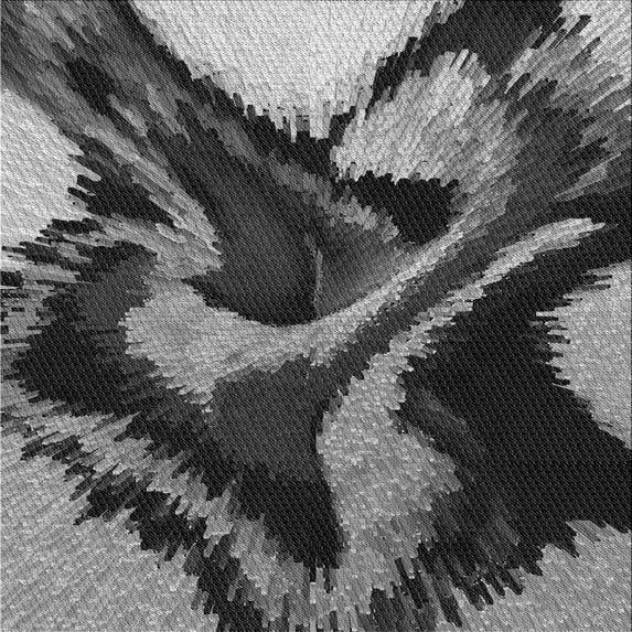 Ahgly Company Indoor Square Patterned Charcoal Black Area Rugs, 5' Square