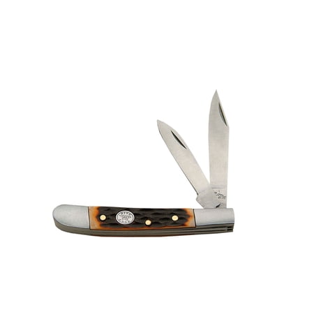 FOLDING POCKET KNIFE | 2.75 Classic Trapper Knife 2 Blade Brown Bone Handle
