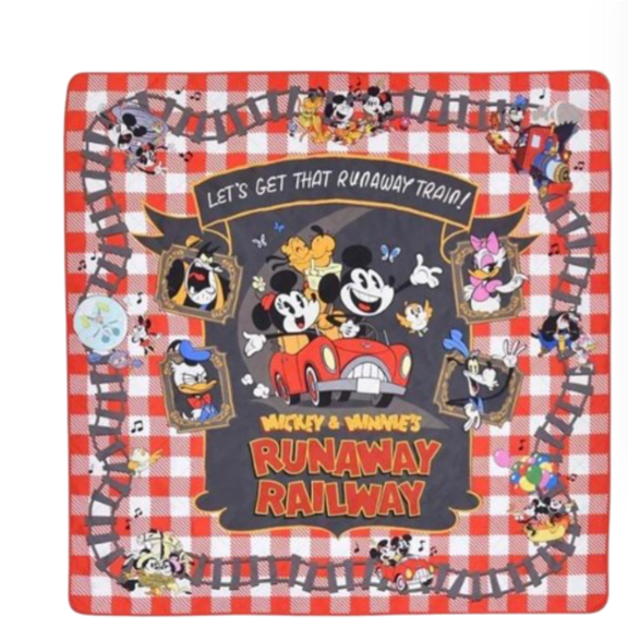 Disney Parks Mickey and Minnie Runaway Railway Picnic Blanket New with Tag