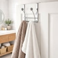 thumbnail image 2 of Over The Door Hook Rack Chrome Finish with 4 Gray Ball Ends, 2 of 7