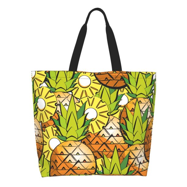 Balery Tropical Summer Fruit Bolsa Tote Estilo Estético con Cremalleras, Bolsa de Hombro, Bolsa de Compras Grande y Plegable