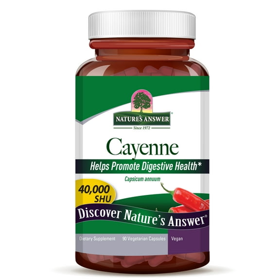 Nature's Answer Cayenne Pepper Fruit, Digestive Support Supplment, 90 Vegan Capsules