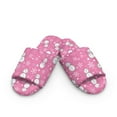 thumbnail image 2 of COEQINE Snowman Snowflakes Pink House Slippers for Women, Comfy Fuzzy Sandals Fluffy Christmas Home Shoes Washable Indoor House Slides Soft Slippers Open Toe Cute Footwear for Ladies, 42-43, 2 of 7