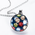 thumbnail image 2 of Baseball Glass Circular Pendant Necklace - Beautiful Handcrafted Jewelry Piece for Women, 2 of 5