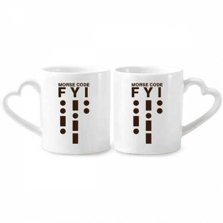 

Morse Code Reference Points Lines Couple Porcelain Mug Set Cerac Lover Cup Heart Handle