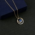 thumbnail image 5 of Rosec Jewels Lab Grown Blue Sapphire Eternity Pendant Necklace for Women (6 mm, AAAA Quality) - Ready to Gift with Jewelry Box, 10K Yellow Gold, 5 of 7
