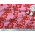 thumbnail image 2 of Soimoi Moss Georgette Fabric Raspberry,Strawberry & Cherry Fruits Printed Craft Fabric by The Yard 42 Inch Wide, 2 of 3