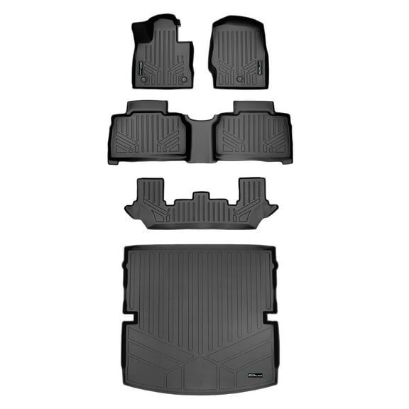 SMARTLINER 4 Rows Custom Fit Floor Liners Compatible with 2020 - 2023 Ford Explorer 7 Passenger (Hybrid)