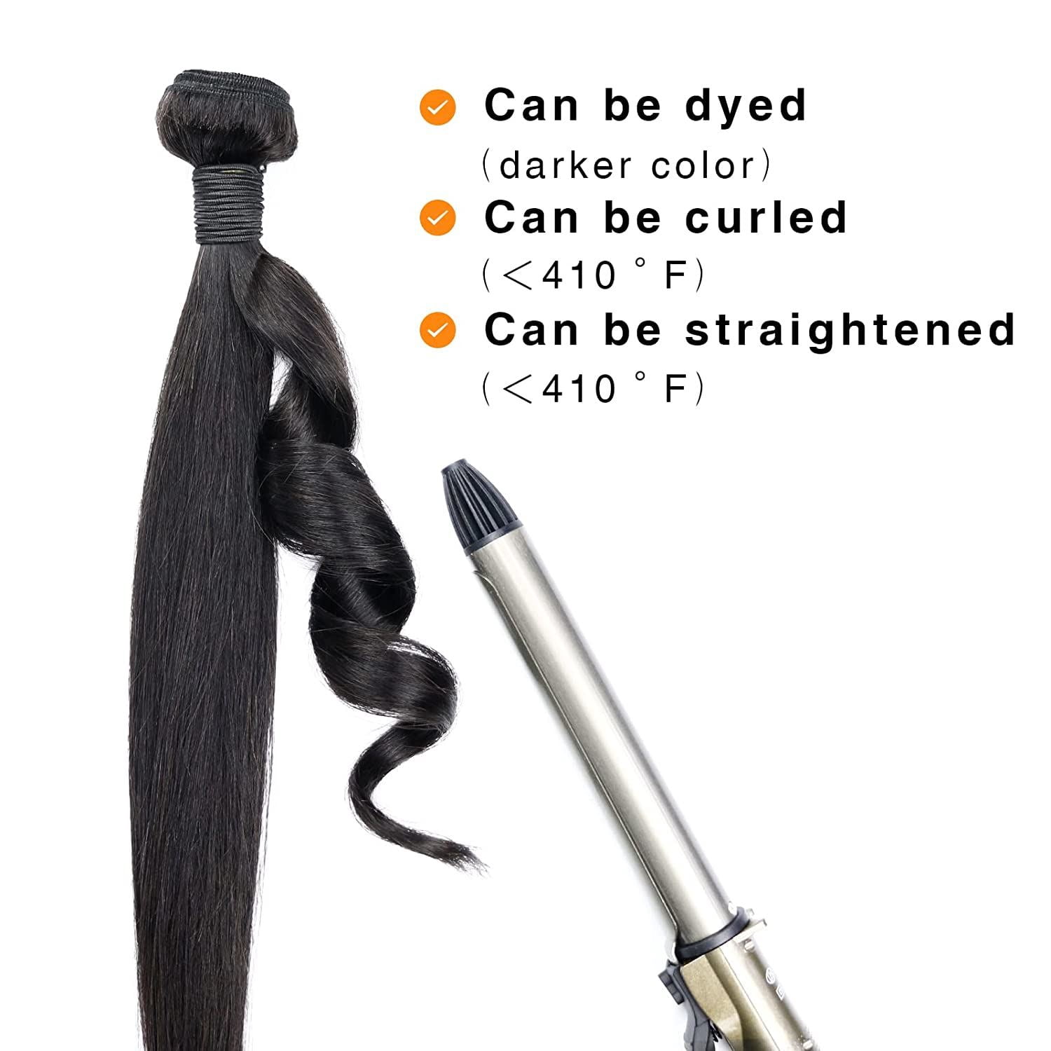 Human Hair Bundles Straight Single Bundle 10A Unprocessed Brazilian Virgin Hair Bundles 100% Human Hair Extensions 1B Natural Color(22 inch)