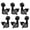 Black 3L and 3R, variant on CEORPER Guitar Machine Heads Bushings Sets with Screws Right Left Inline Guitar Tuners