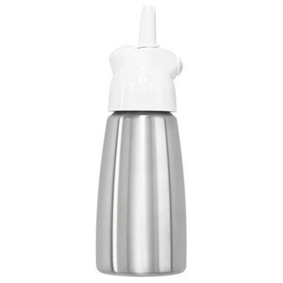 iSi North America Easy Whip Plus (1 Pt) - Cream Whipper with Stainless Steel Bottle, Easy to Use for Homemade Flavored Toppings, Desserts, Sauces - Compact Kitchen Tool, Great for Beginners (White)
