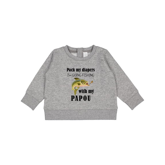 Inktastic Diapers I Am Going Fishing with Papou Baby Sweatshirt