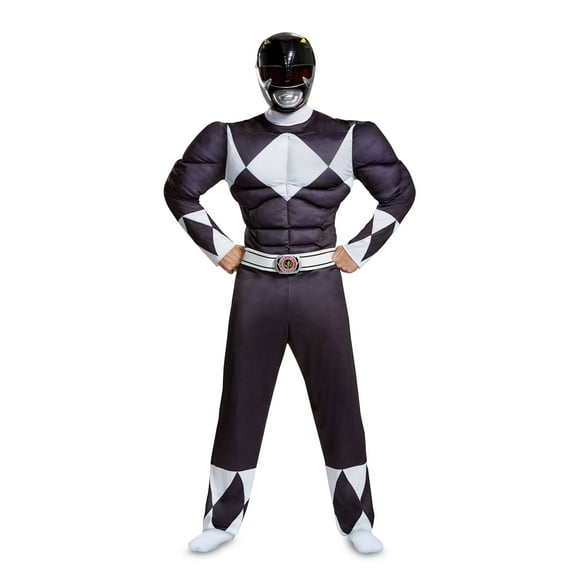 Power Rangers Men's Black Ranger Muscle Costume