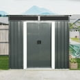 thumbnail image 2 of AENKYO Outdoor storage sheds 6FTx5FT Pent roof with Double Lockable Doors for Backyard Patio Lawn - Black, 2 of 8