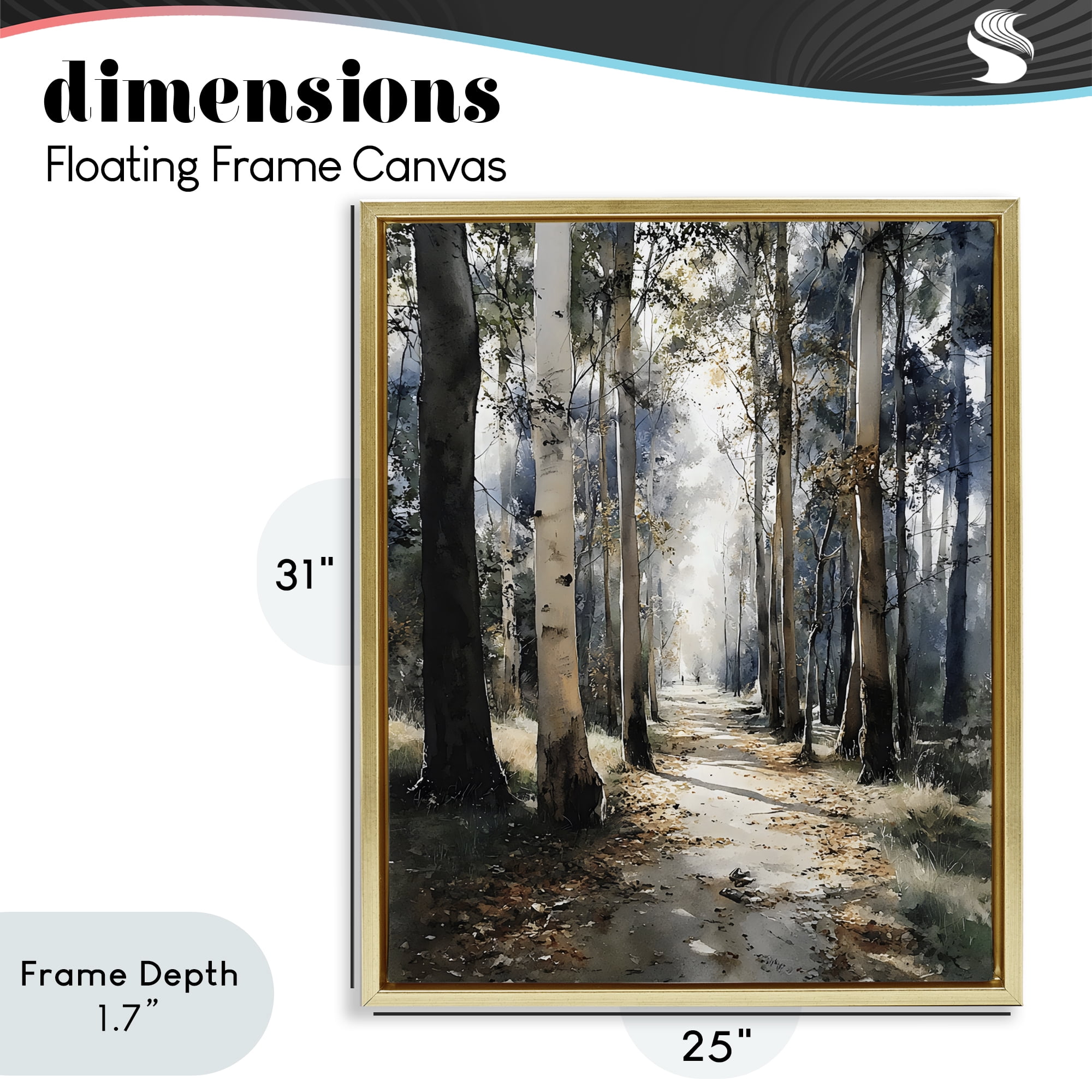 Stupell Industries Path in Autumn Light Gold Framed Floater Canvas Wall Art, design by Franklyn Gregory
