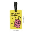 thumbnail image 2 of Unique Bargains 1 Pc Leave Pattern Luggage Tag for Travelling Yellow, 2 of 5