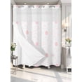 thumbnail image 2 of No Hook Shower Curtain with Snap-in Liner, Easter Bunny Waterproof Fabric Bathroom Curtains, Pink Eggs Cute Rabbits Cartoon Bath Curtains & Mesh Top Window 66"x72", 2 of 9
