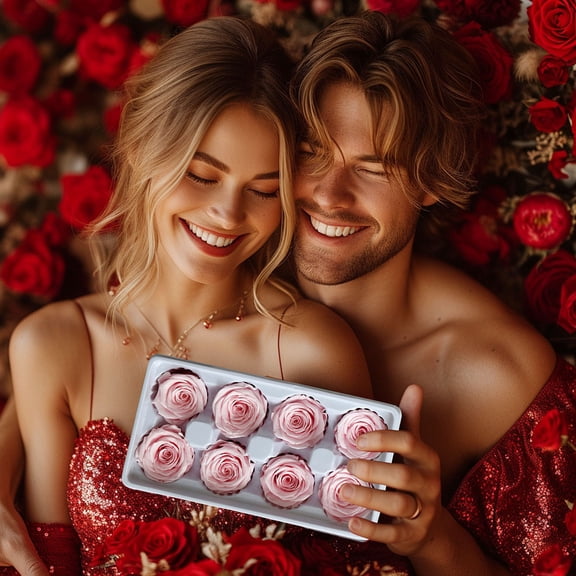 JHEHF Roses Gift Box for Women Anniversary Wedding Valentines Day and Mother'S Day Birthday Gifts for Mom, Wife, Friend, Wedding Home Party Decor 8pcs/Box