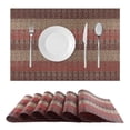 thumbnail image 1 of SICOHOME Juego de 6 manteles individuales de vinilo rojo para mesa de comedor, hogar, cocina, oficina y exteriores, 1 of 1