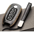 thumbnail image 4 of Vitodeco Genuine Leather Smart Key Fob Case Compatible with Nissan Sentra, Versa, Rogue, Pathfinder, Murano, Kicks, Ariya, Armada (Trunk Button, Black), 4 of 5