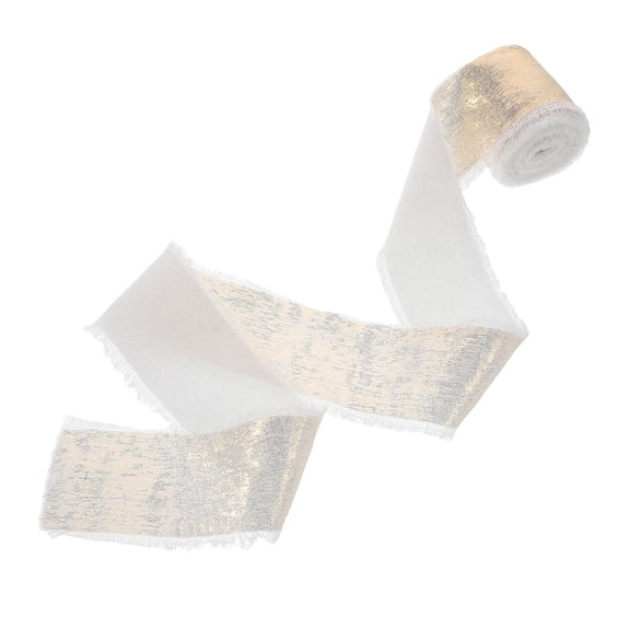 HEATSHAKING Chiffon Golden Ribbon with Bow Decorative Design for Wedding and Party Packaging