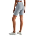 thumbnail image 2 of Pantalones cortos de yoga para mujer, ajustados, de cintura muy alta, ajustados, ajustados, con bolsillos laterales curvos, color rojo melocotón, para glúteos, 2 of 3