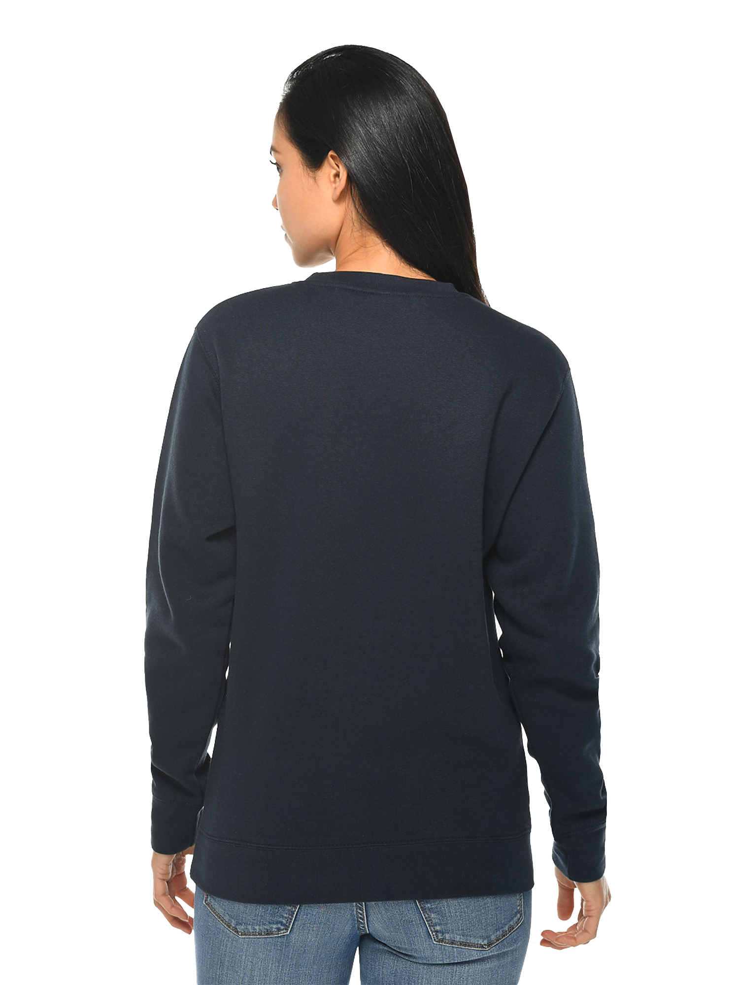 Navy Sweatshirts for Men Womens Sweatshirt Casual Plain Long Sleeve Navy Blue Sweaters for Women and Men - image 4 of 5