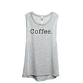 thumbnail image 1 of Coffee. Text Women's Fashion Sleeveless Muscle Workout Yoga Tank Top Sport Grey 2X-Large, 1 of 3