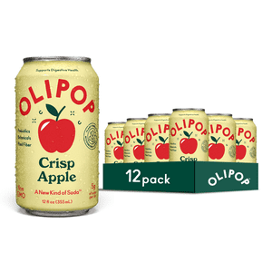 Olipop Crisp Apple Prebiotic Soda, 12 fl oz, 12 Pack