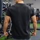 thumbnail image 5 of pstuiky camisetas de manga corta para hombre, Blusas casuales de verano para hombre, de manga corta, color liso, con cuello en V, holgadas y elásticas, para fitness ropa de hombre xxl, 5 of 6