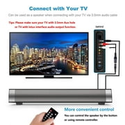 Sound Bar Bluetooth Speakers,New IP-08 Wireless Bluetooth 3.0 Speaker,Super Bass Stereo Multifunctional Soundbar for TV/Computer/smartphone/MP3 Player (2018 Upgraded) Silver